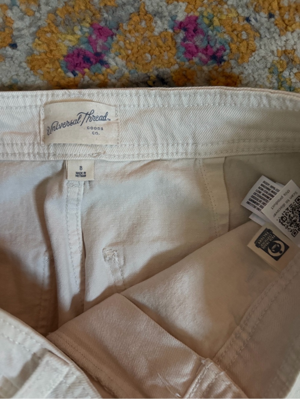 Universal Thread High Rise Cream Wide Leg Jeans - Picture 2 of 3